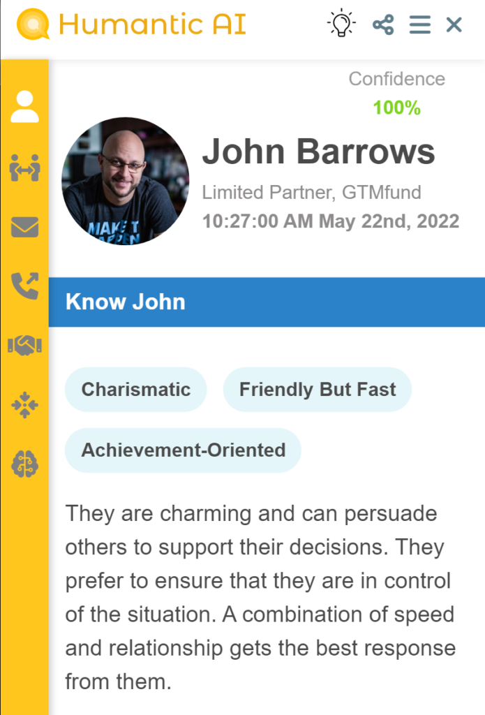 John Barrow's personality profile summary