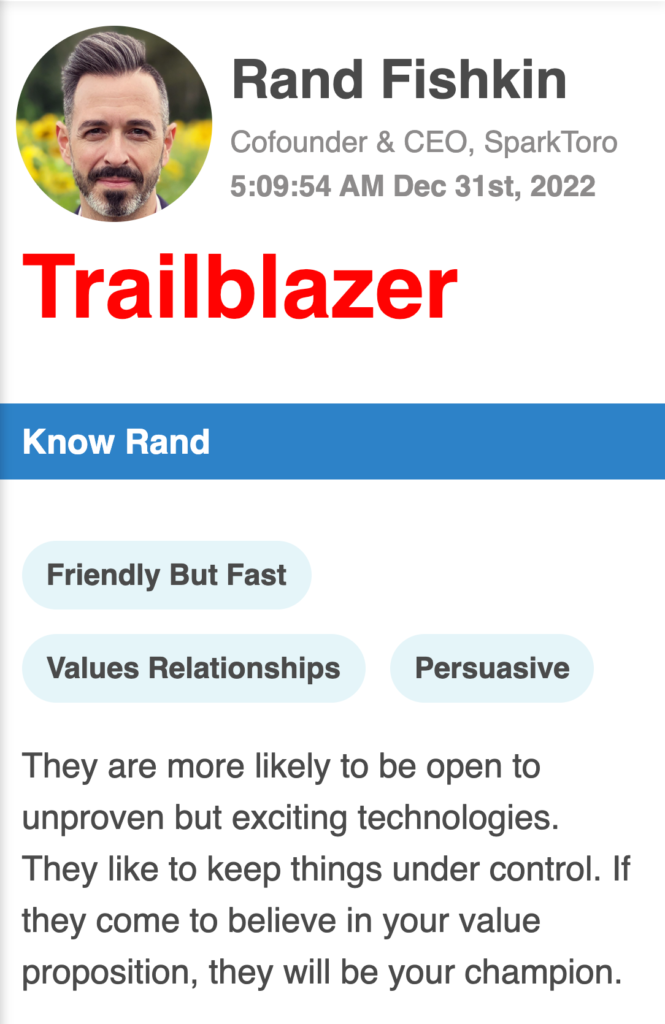 Rand Fishkin's personality