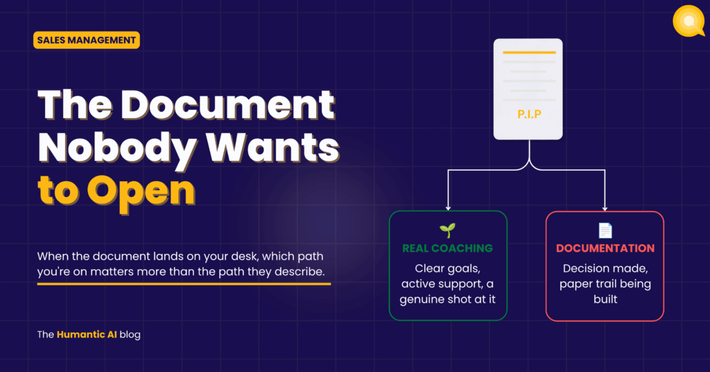 Sales PIP explained: two outcomes of a performance improvement plan, real coaching or documentation