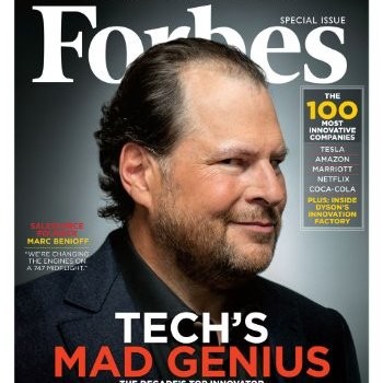 Shows the Humantic profile of Marc Benioff which includes Insights for selling and deal planning as well as Marc's DISC and OCEAN profiles